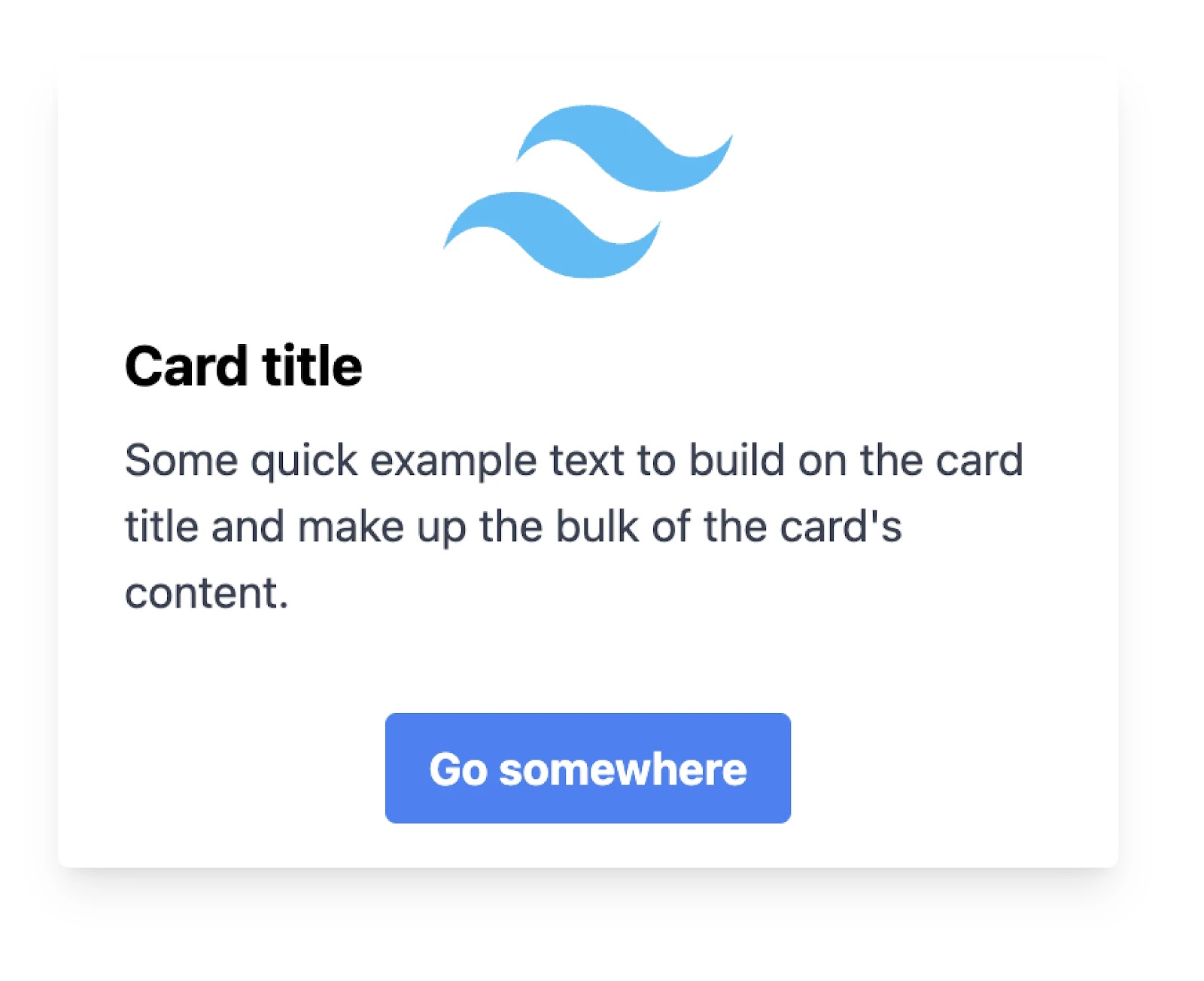 Maqueta del título de la tarjeta Tailwind, con el logotipo y texto de lorem ipsum para el contenido y el botón de la tarjeta.