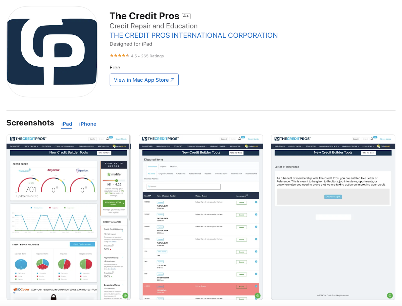 Credit Pros App 