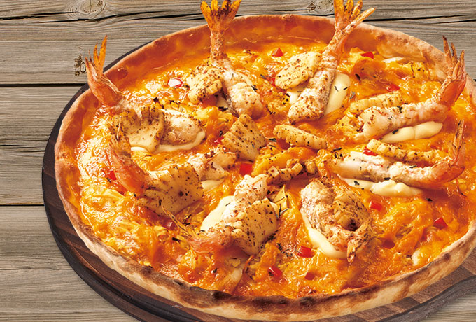 Korean seafood pizza