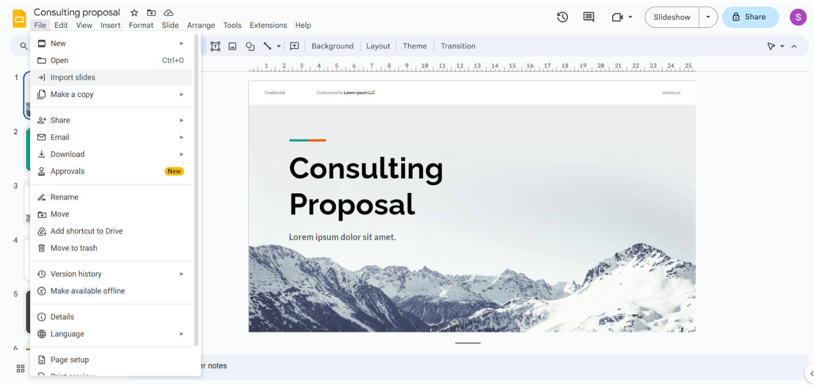 Google Slides importing PowerPoint presentations