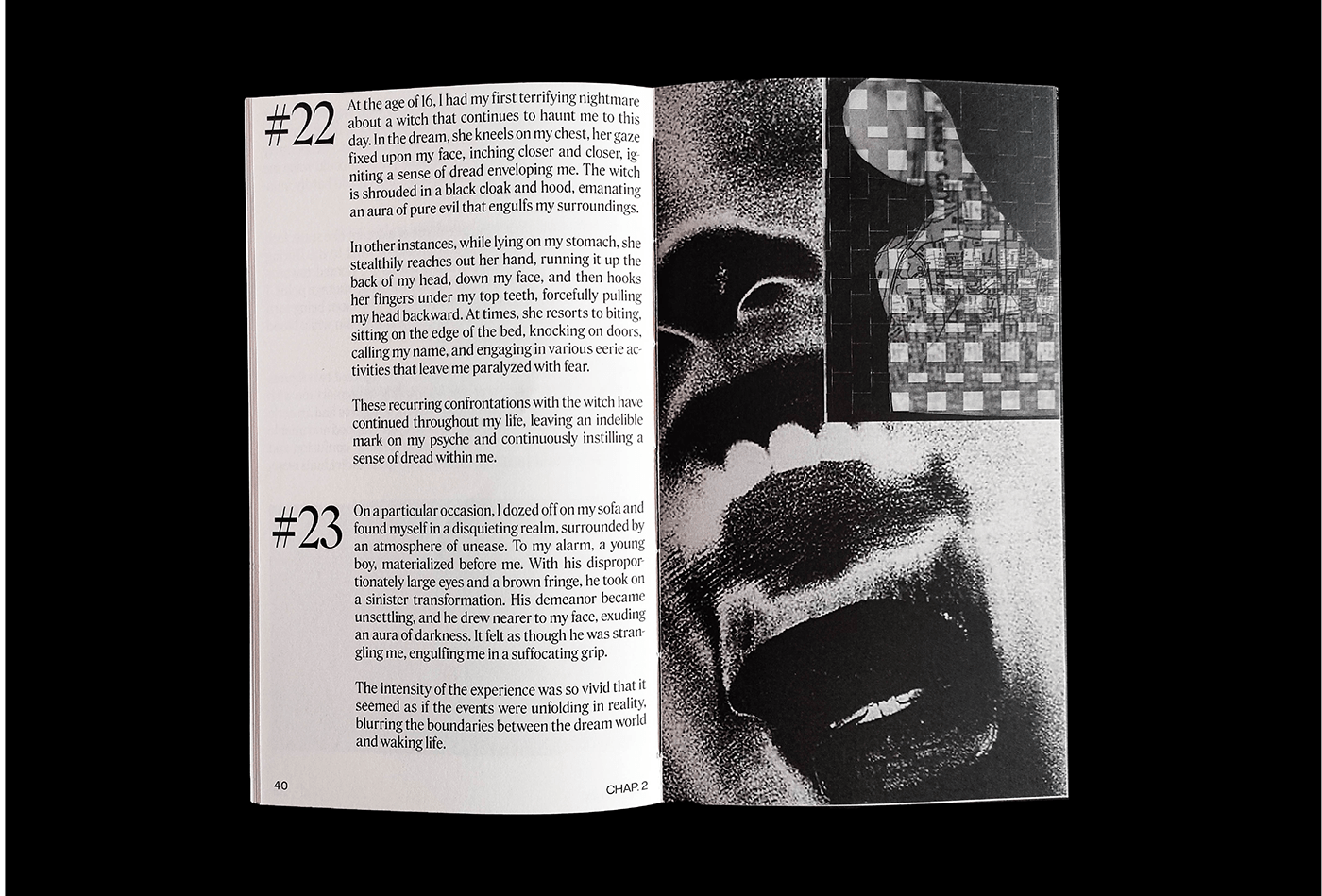 editorial design Collection typography Photography graphic design book sleep paralysis black and white publication book design