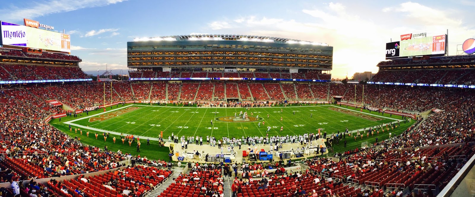 The San Francisco 49ers Playing a home game at their field, Levi's Stadium.