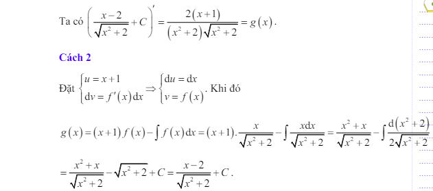 Công thức Nguyên hàm và bài tập từ đề thi có giải chi tiết