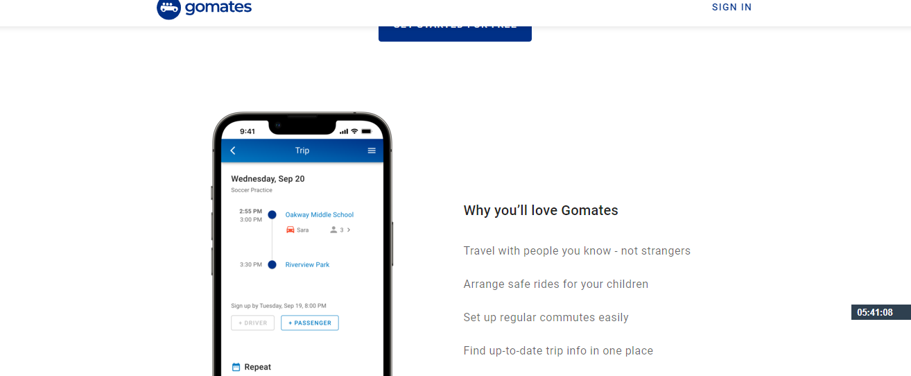 Gomates carpooling app