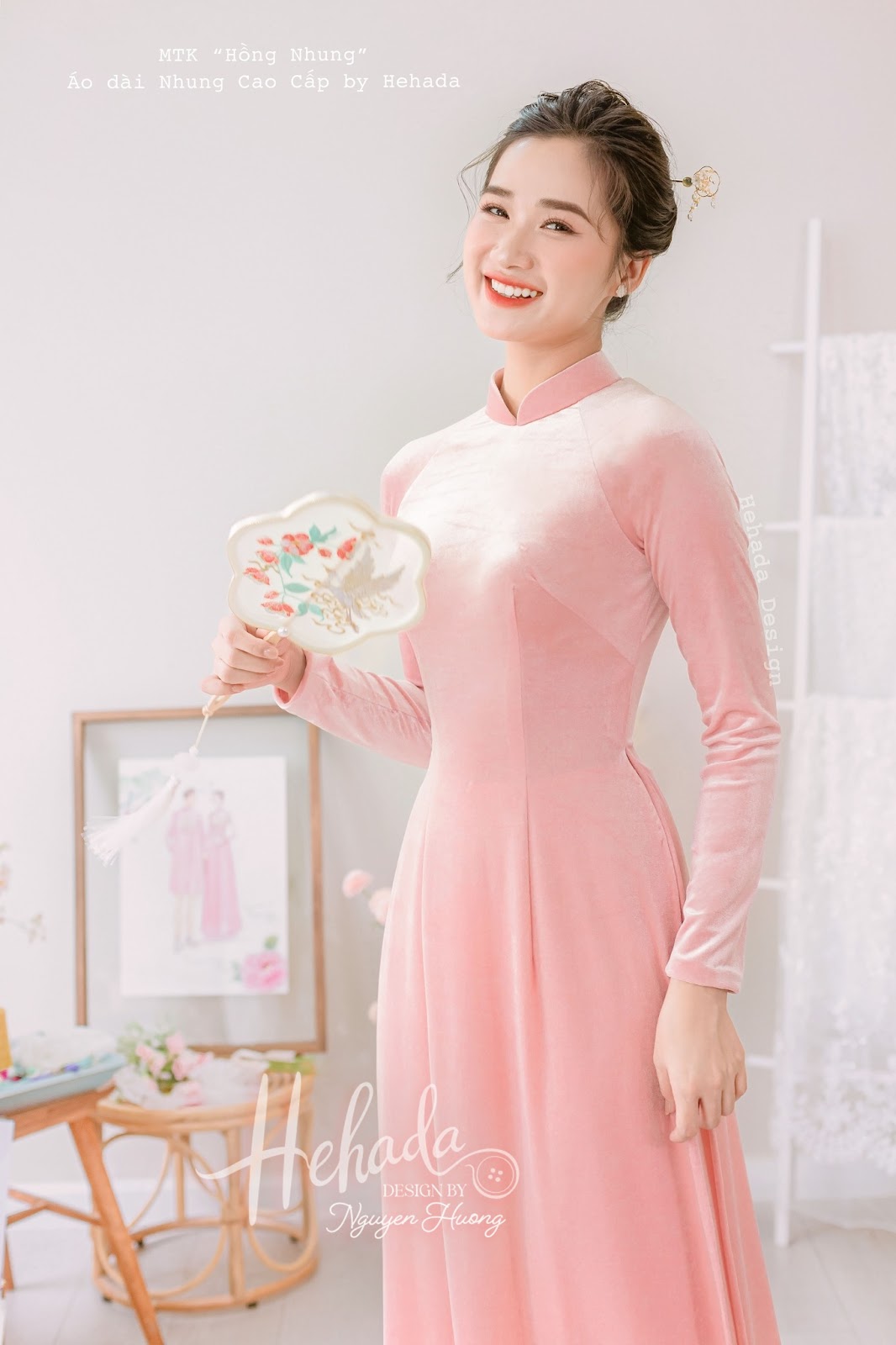 Áo dài cưới Hồng Nhung cho cô dâu