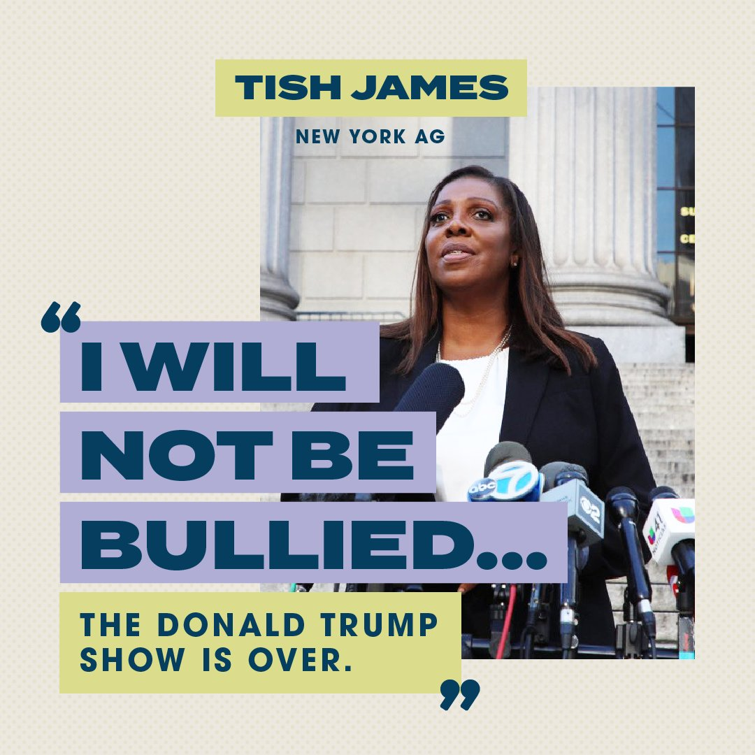 'I will not be bullied. Justice will be served.' - AG Tish James