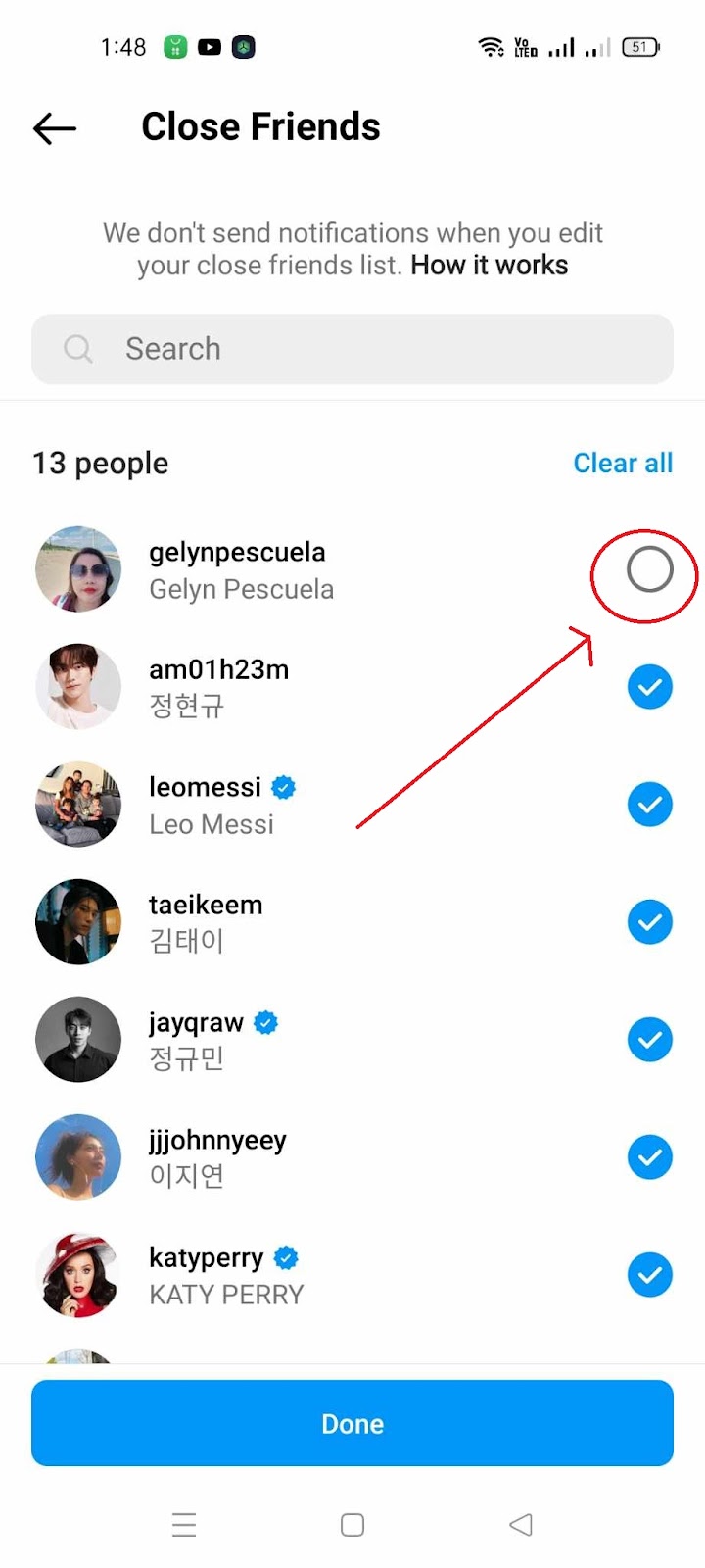 What does Green Circle in Instagram Story Mean - Remove From Close Friend List