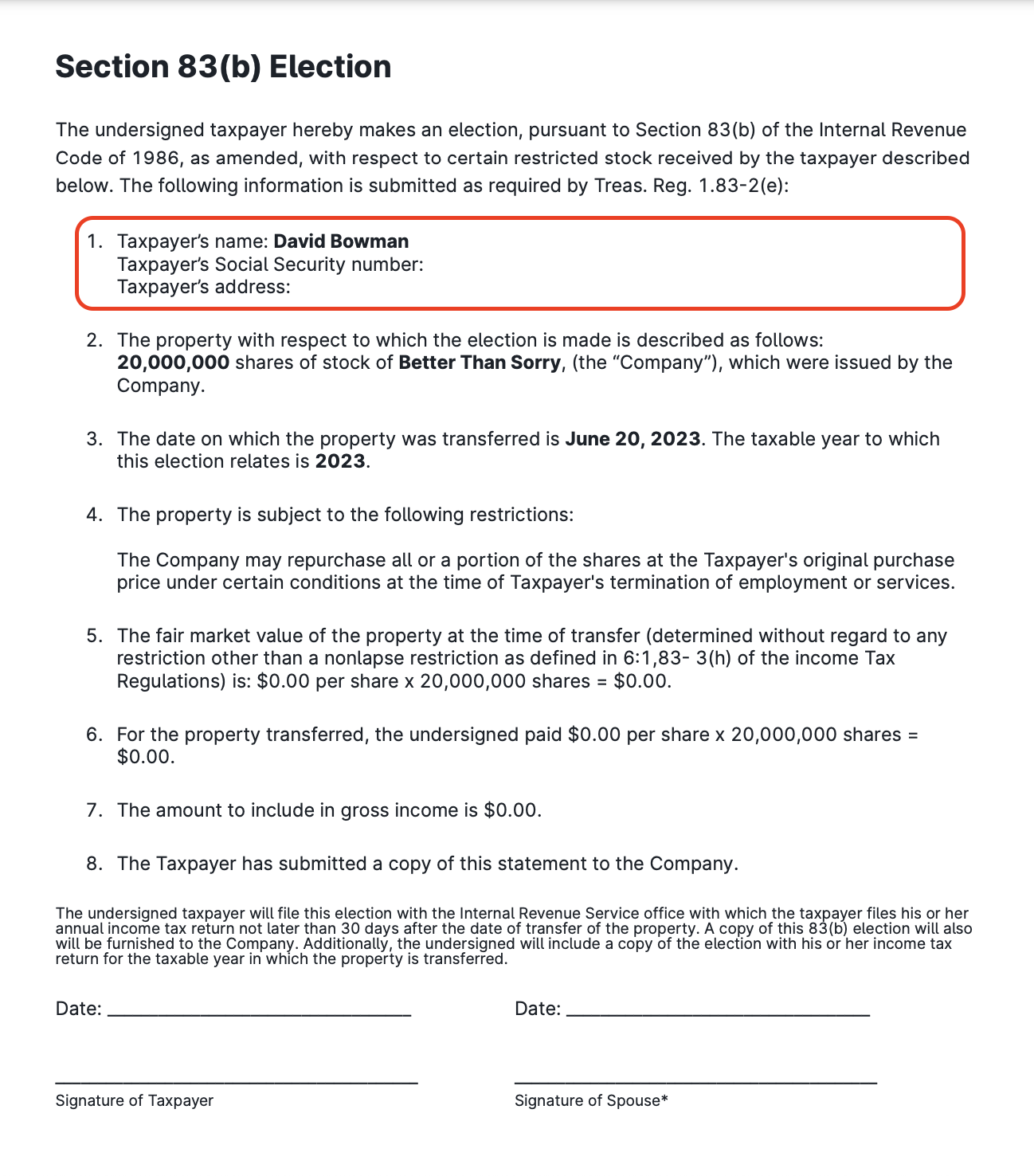 Filing 83(b) Elections On Carta