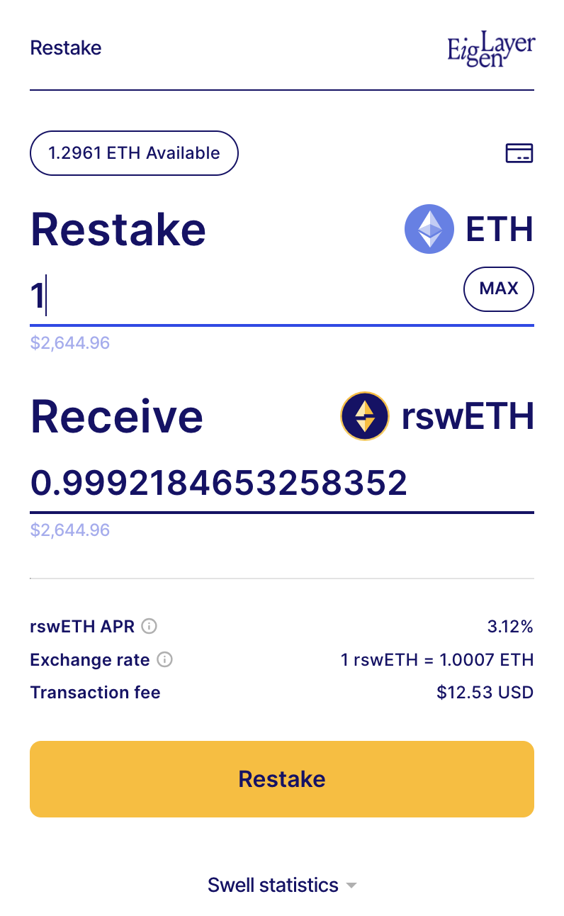 Swell Network Restaking