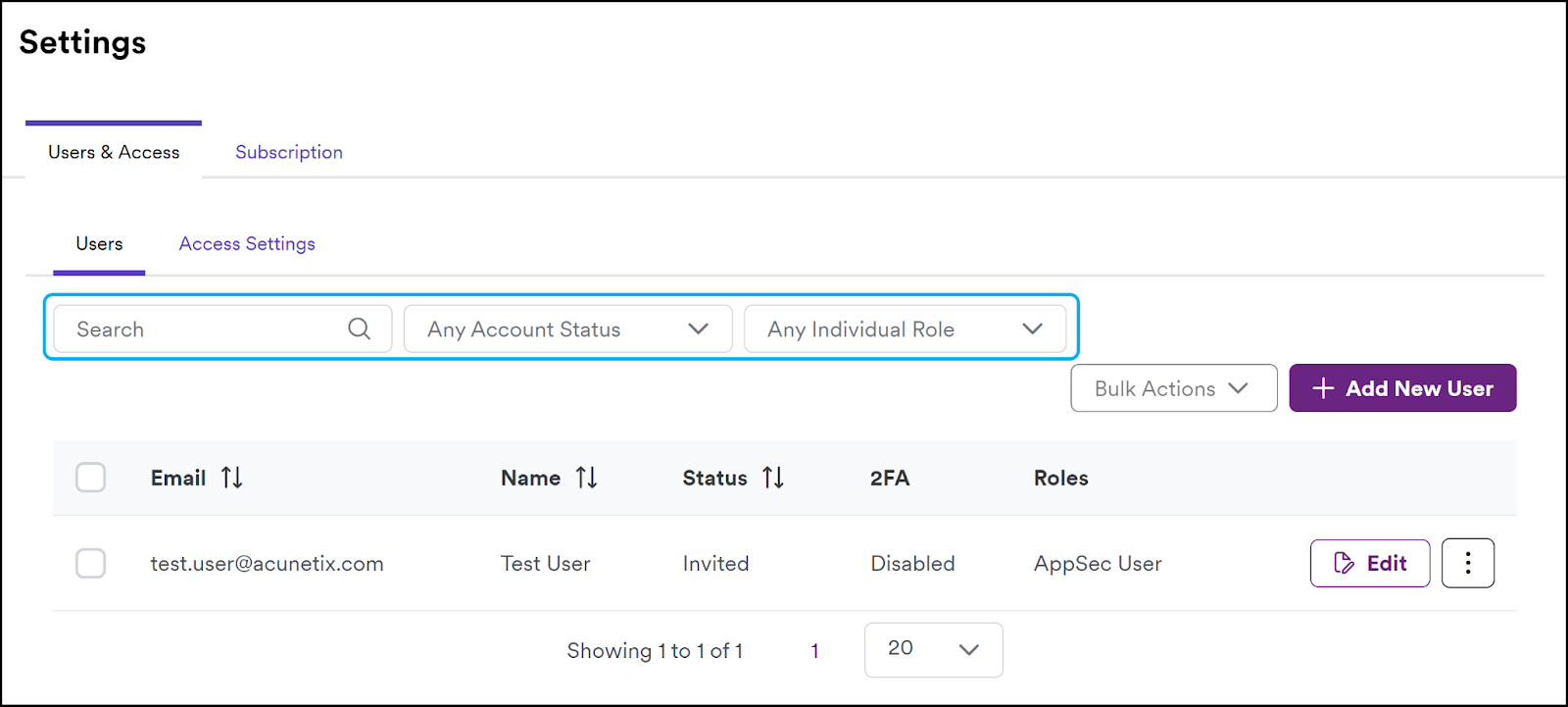 Managing users | Acunetix