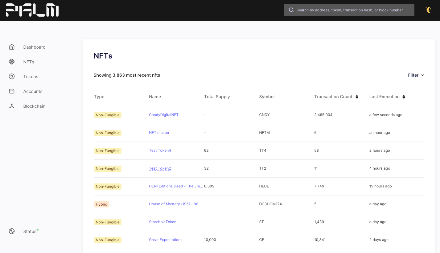 NFT listing page on Chainlens Appchain Explorer