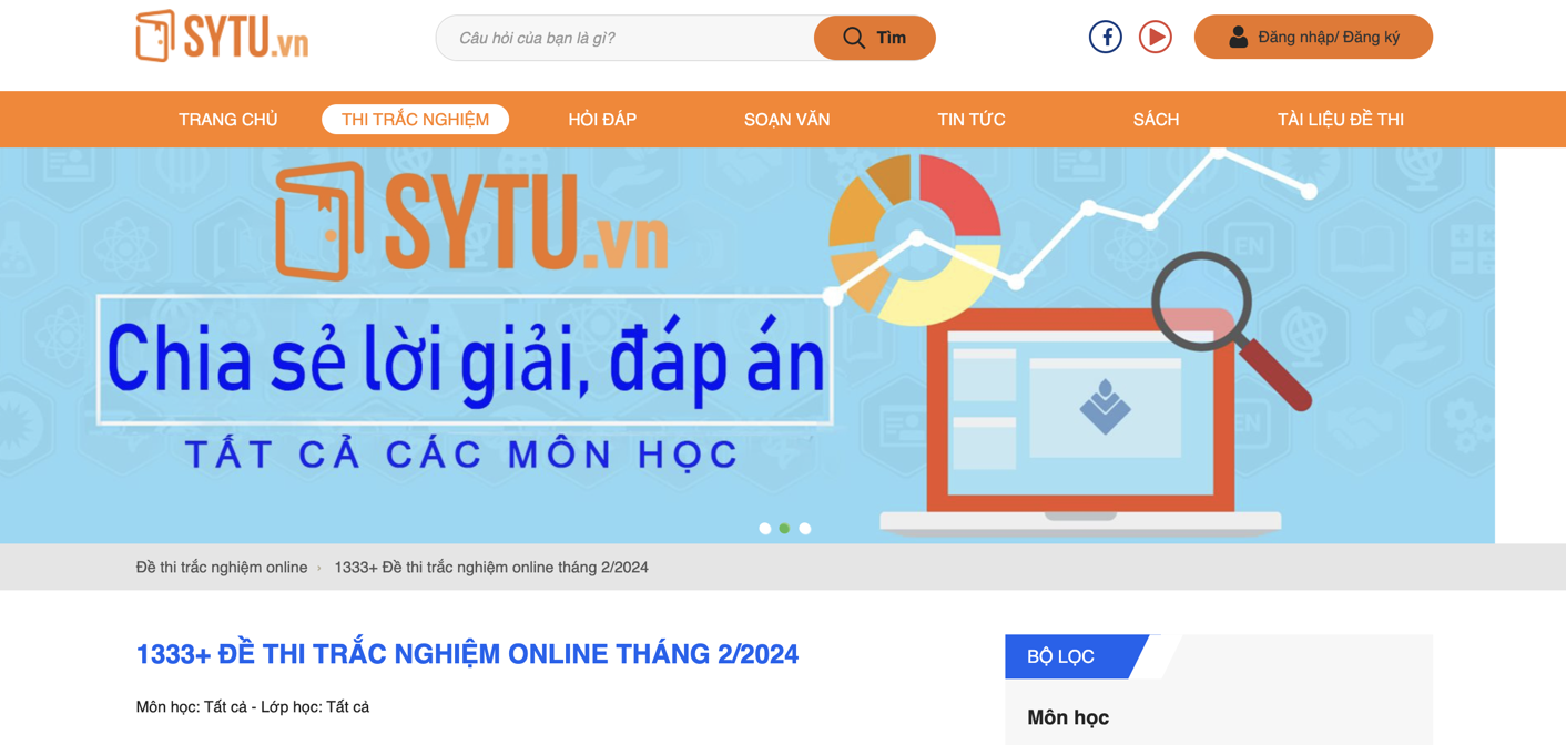 SyTu.vn công cụ hữu ích cho các sĩ tử ôn tập hiệp quả vượt qua các kỳ thi