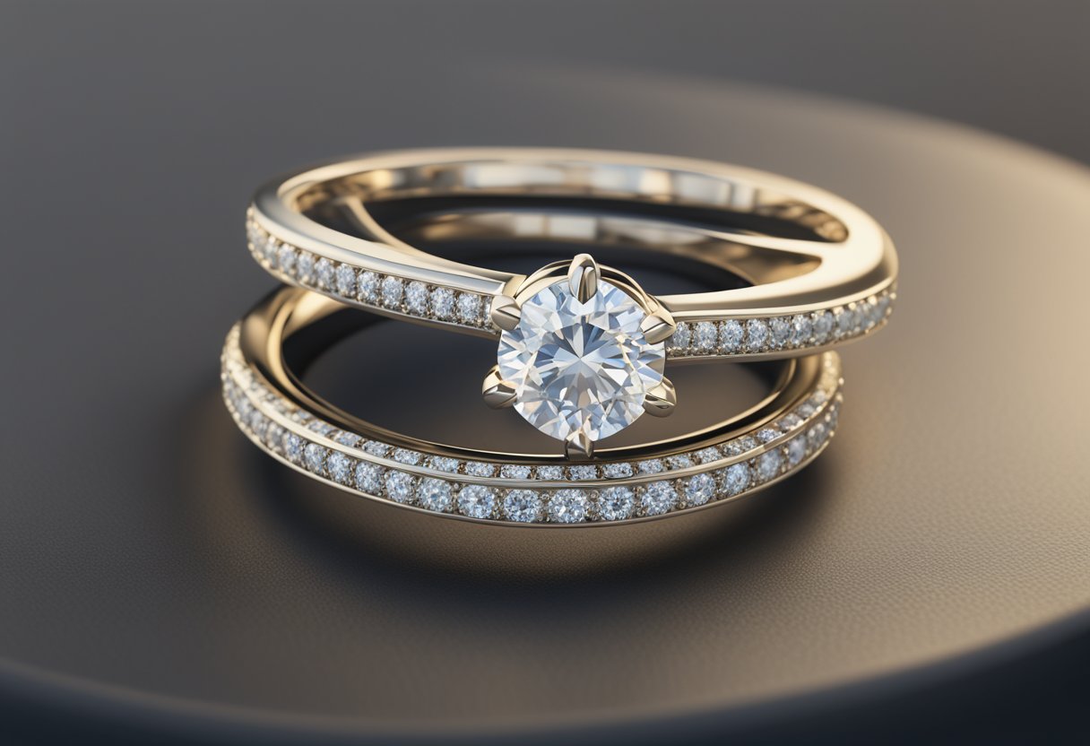 A sparkling engagement ring with a single gemstone, options include moissanite, lab-grown, or diamond