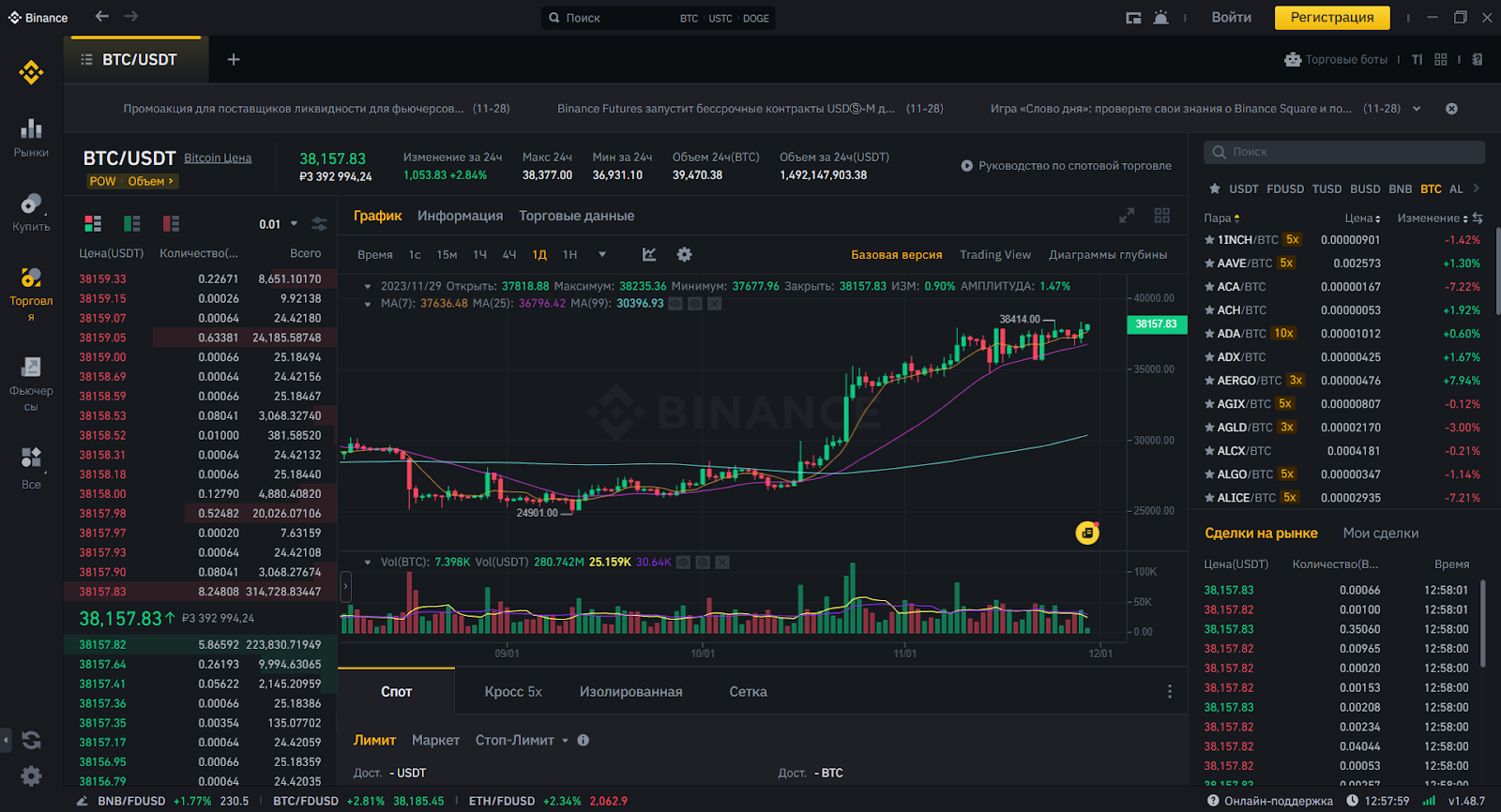 Каталог терминалов для торговли на криптовалютных биржах