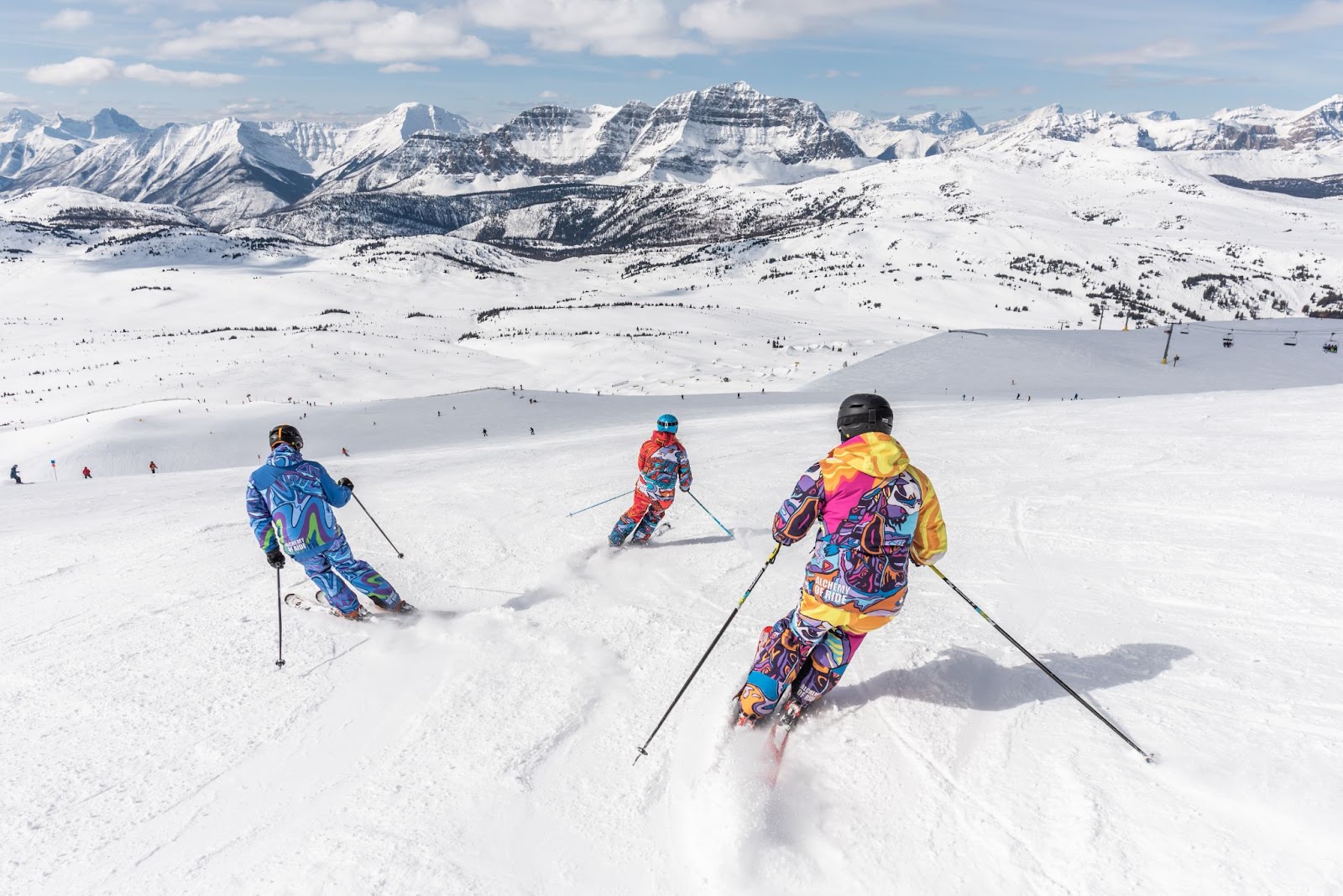 Skiing family on a ski vacation