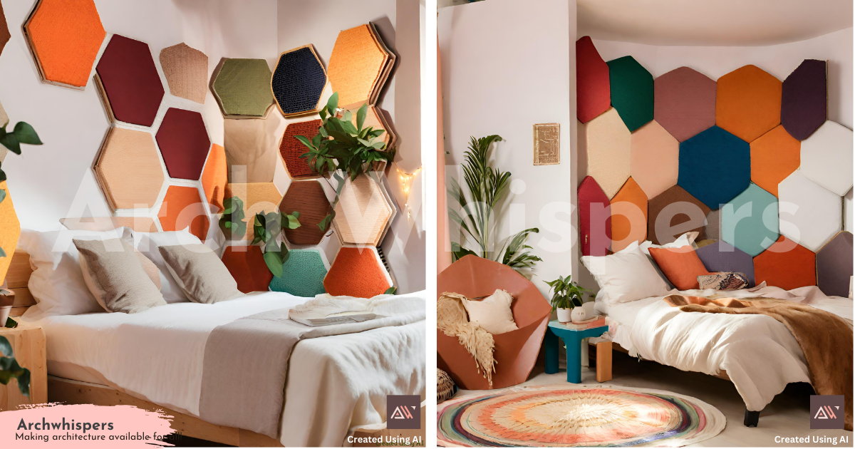 Cozy Bedroom With Polyester Acoustic Tiles on the Wall