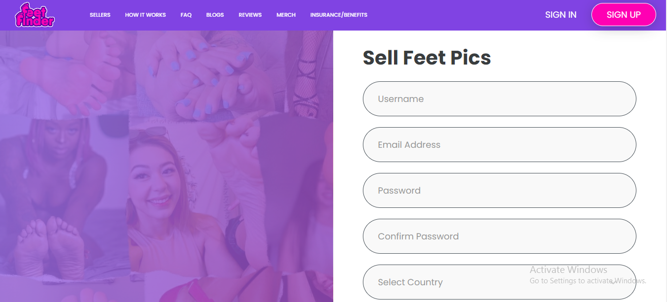 sign up to sell feet pics