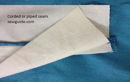 how to sew corded or piped seam