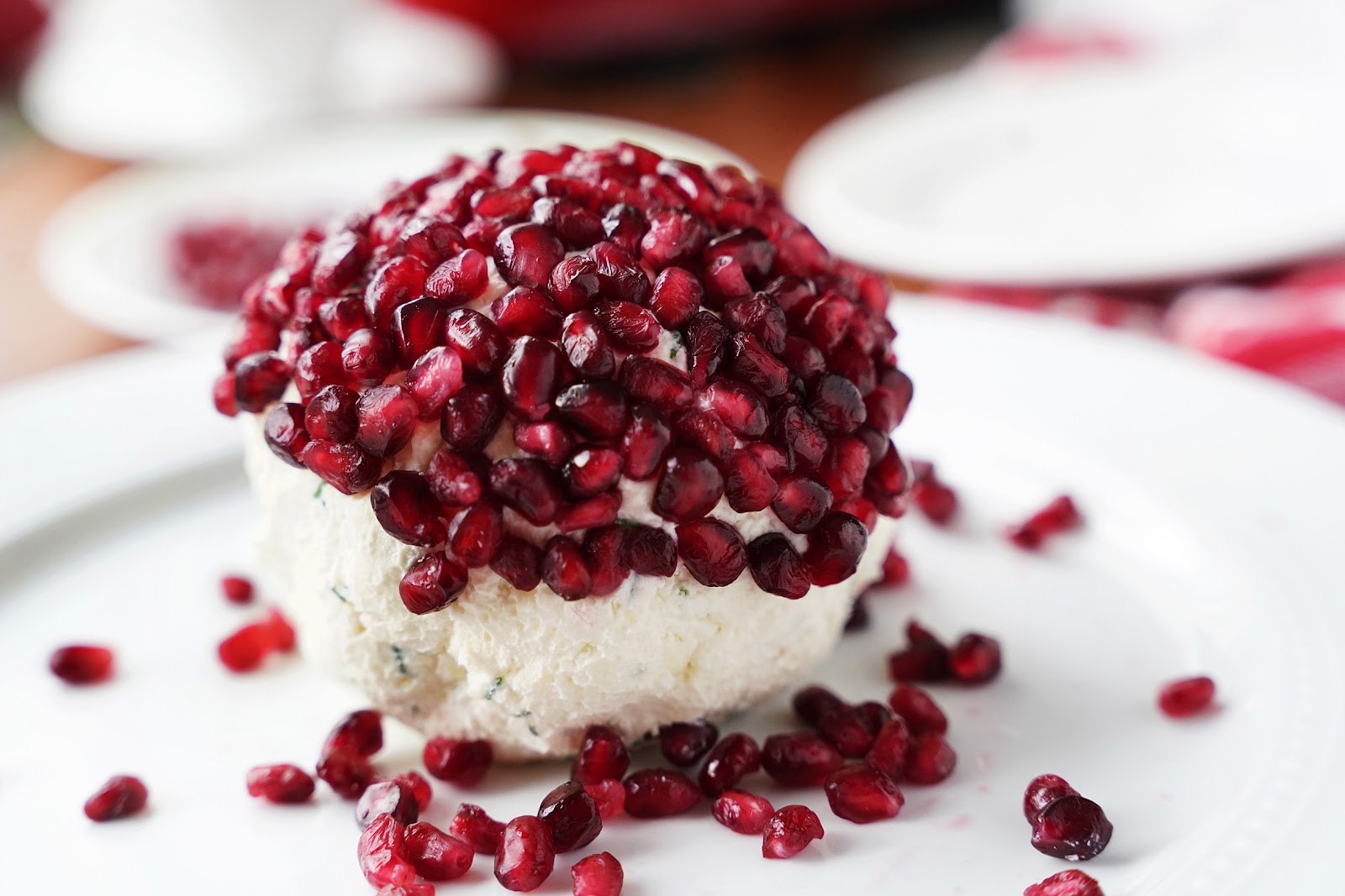 Roll the ball in pomegranate arils.