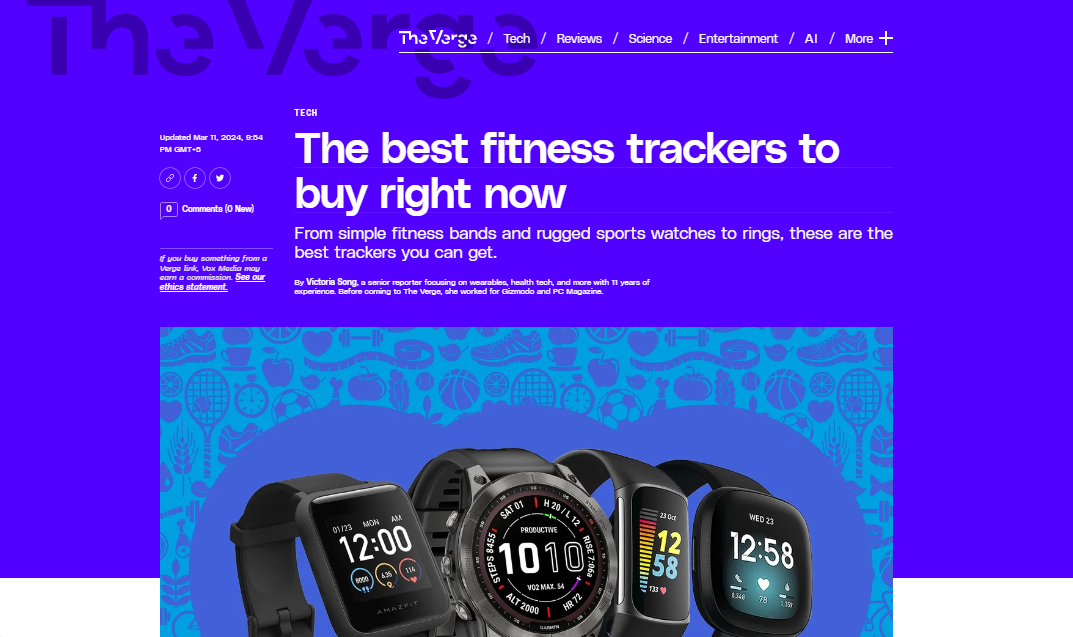 The Verge's Article: The best fitness trackers to buy right now