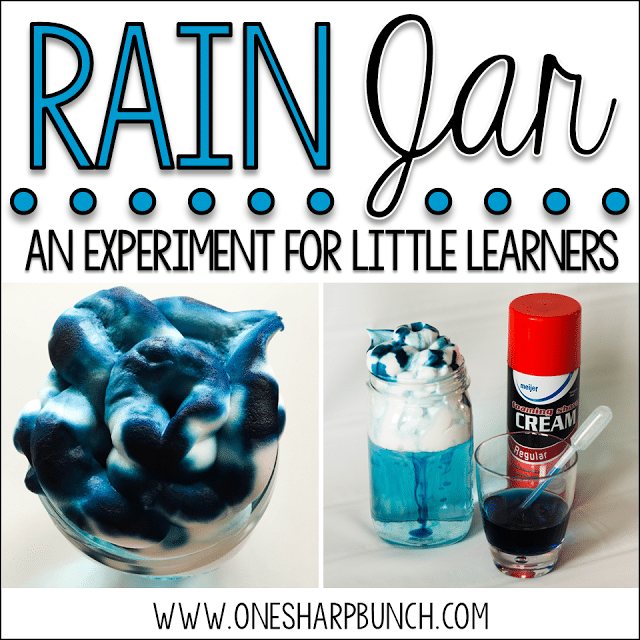 Teach your kindergarten students all about rain and clouds using this rain experiment for kids! Perfect for a rainy day this spring, or as a complement to your weather activities! Follow these super simple steps using common household items!