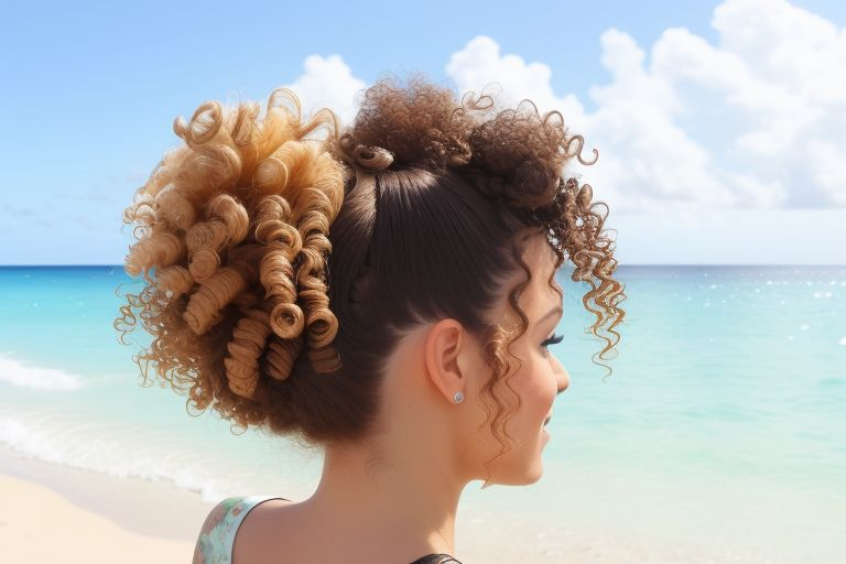 A pineapple hairstyle for curly hair Summer Hairstyles