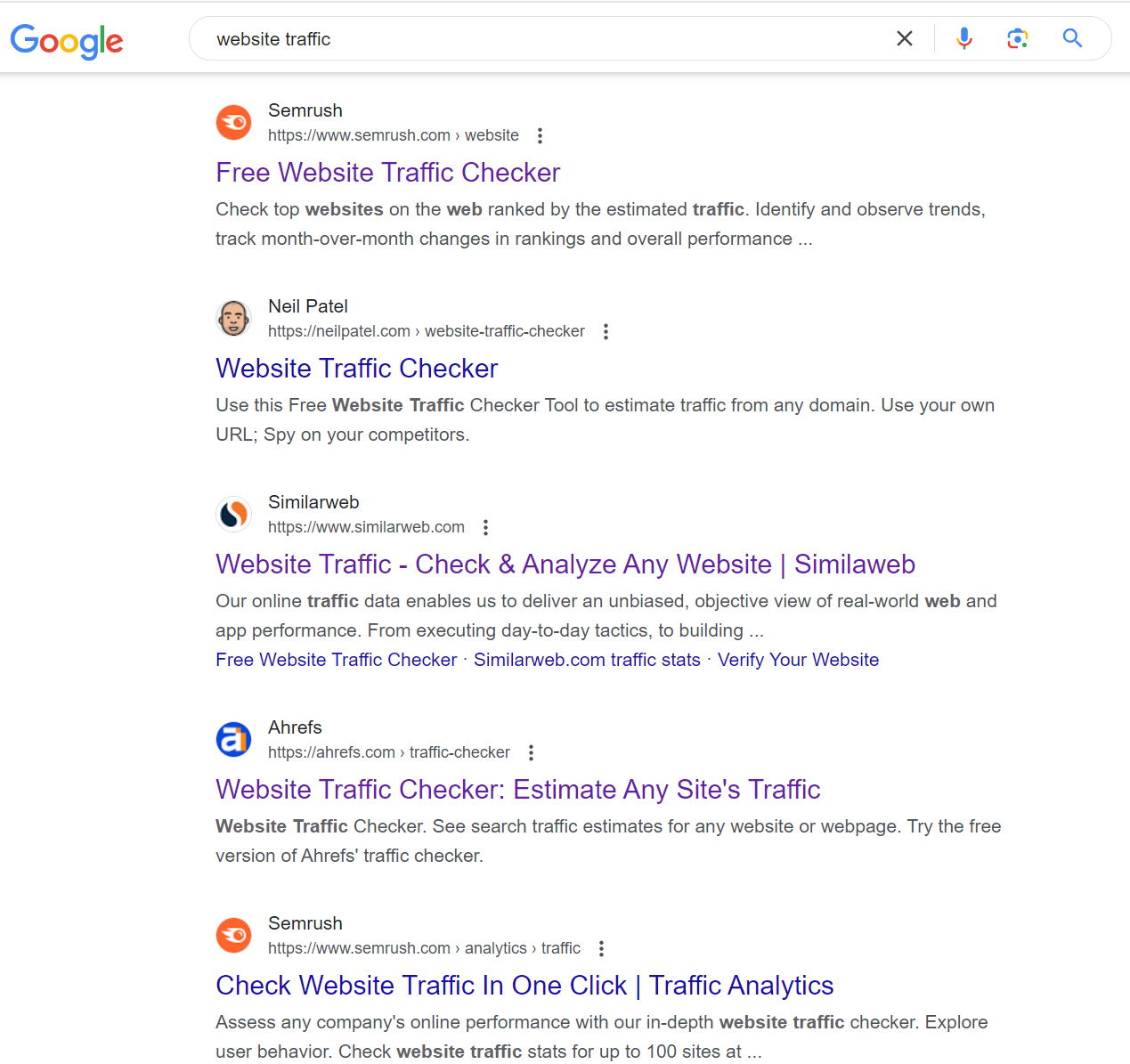 Search results for the keyword "website traffic"