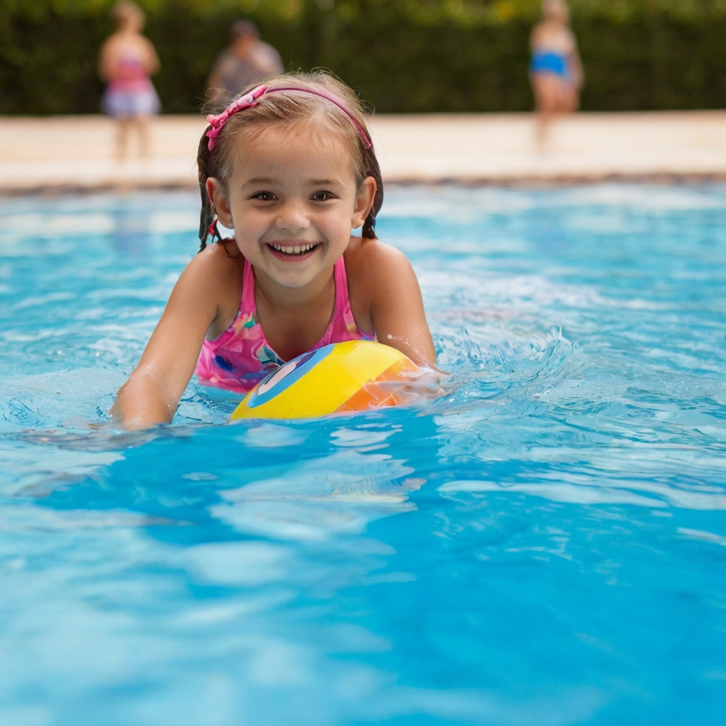 A little girl playing in the swimming pool - Names That Mean Water - Baby Journey
