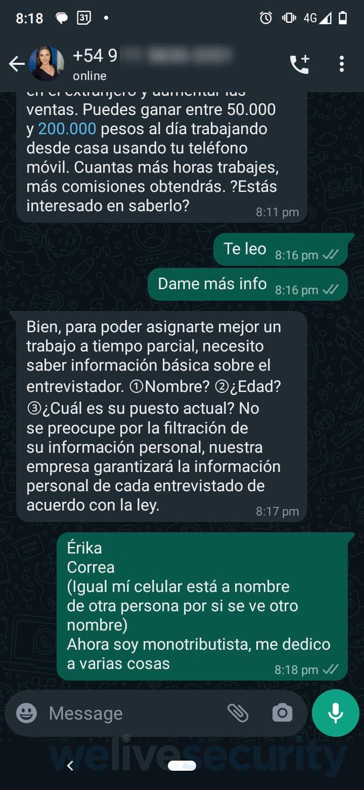 estafa oferta empleo instagram