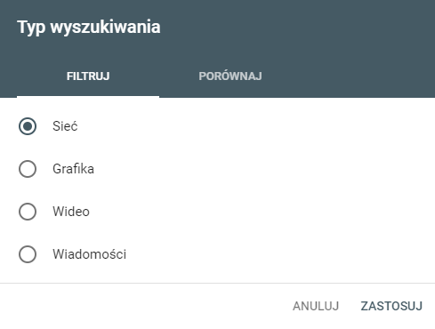 Typ wyszukiwania