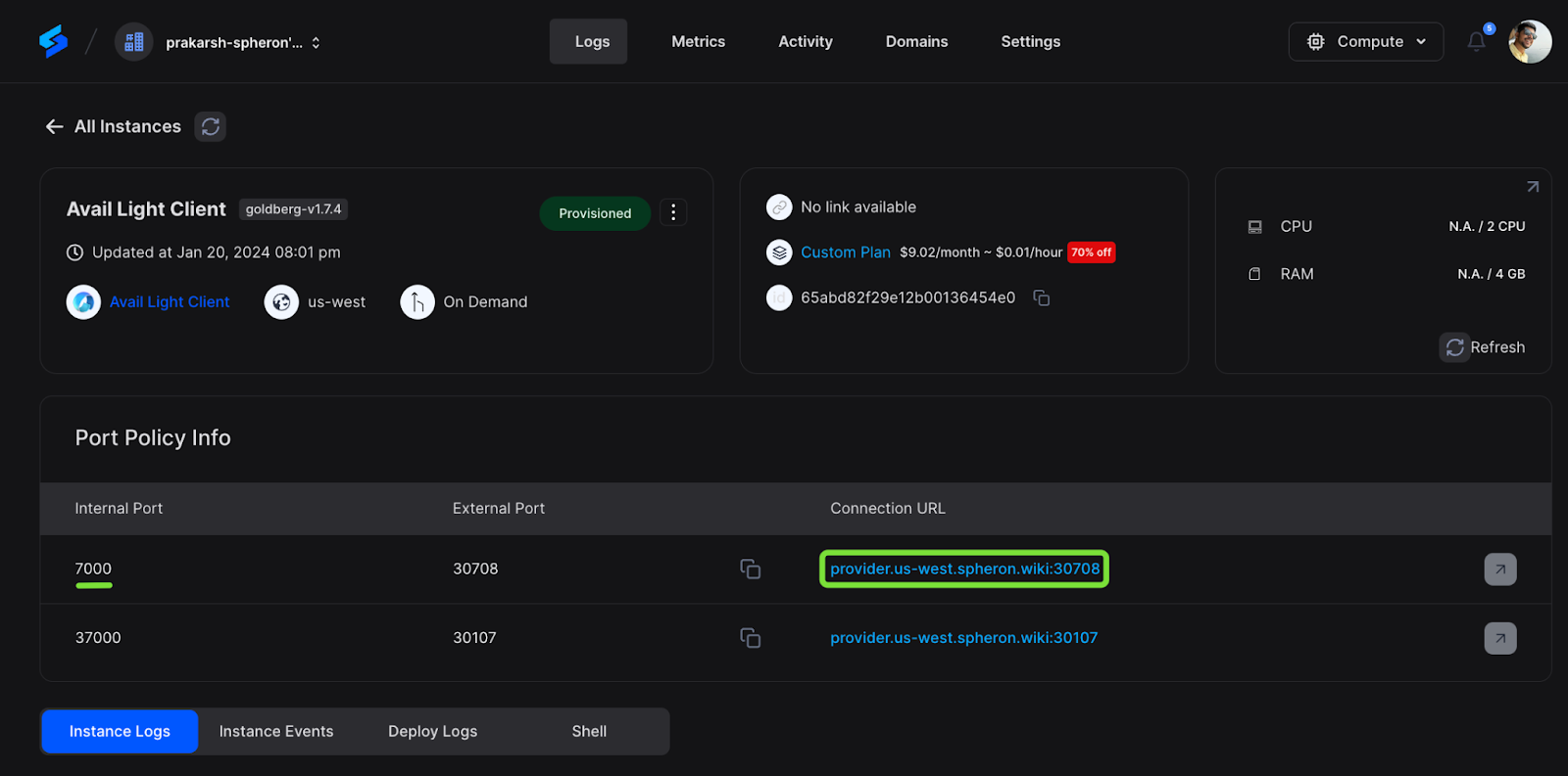 Deploying An Avail Light Client Node Using Spheron A Quick Guide