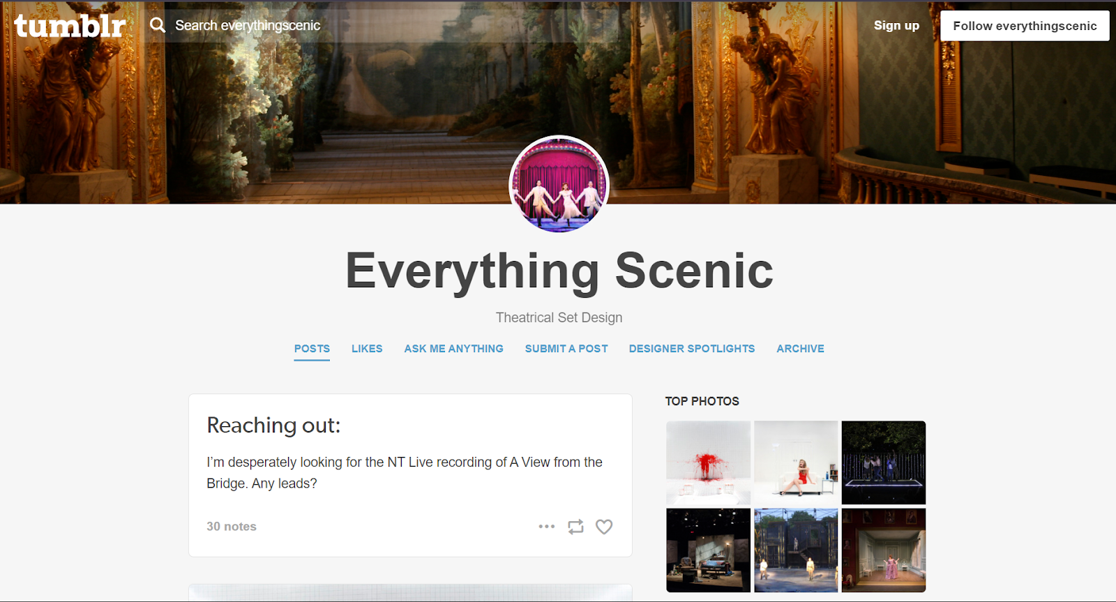 Homepage of Everything Scenic - an inspirational blog on Tumblr