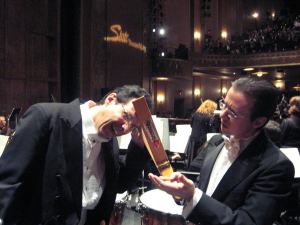 I am demonstrating the BEST use for a Slapstick to Sam Ruttenberg (State Theater, NJ, 2007)