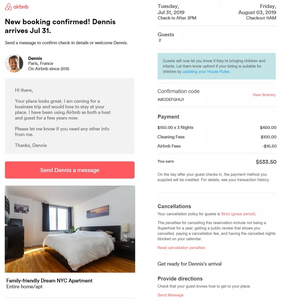 airbnb Thank You Page