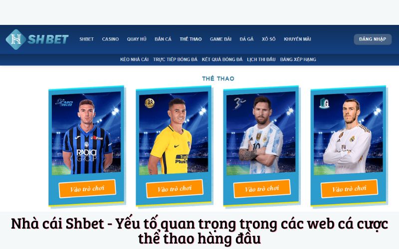 Nhà cái Shbet - Yếu tố quan trọng trong các web cá cược thể thao hàng đầu