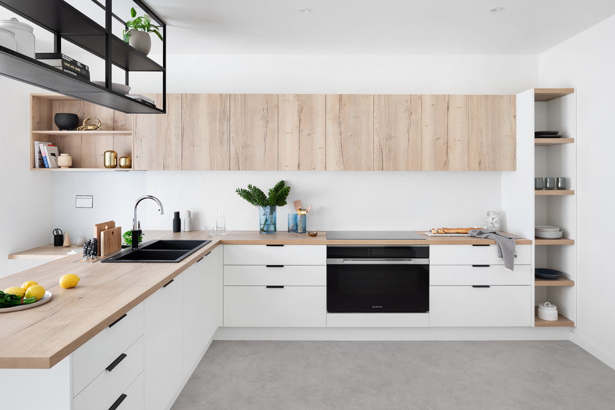 The beautiful L-shaped kitchen design is most popular because of its convenience (Source: Collected)