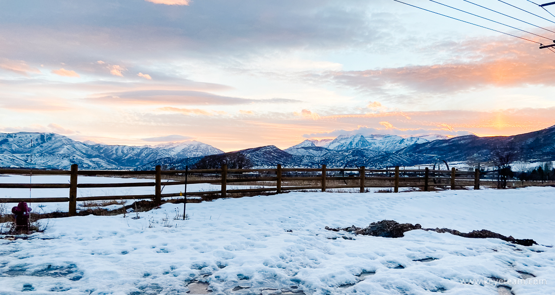 Image of Mt Timpanogos in the back, open field in Midway, Utah. Midway Homes for Sale.