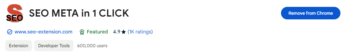 seo meta in 1 click chrome extension for seo