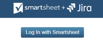 smartsheet jira connector log-in screen