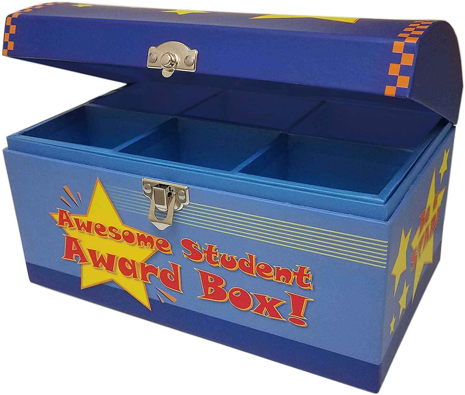 My Tiny Treasures Box Company Treasure Chest Box Desktop Size 10"x6"x6" for Teachers and Classroom Toy Prizes Awards for Star Students Prize Box