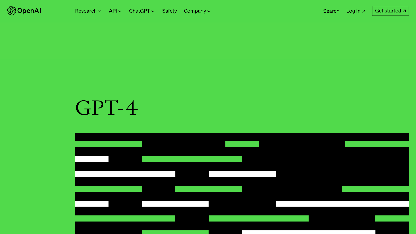 ChatGPTのGPT4の公式ホームページ