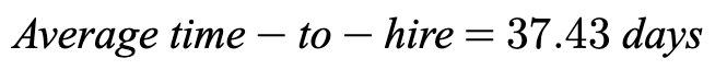 equation depicting the average time to hire