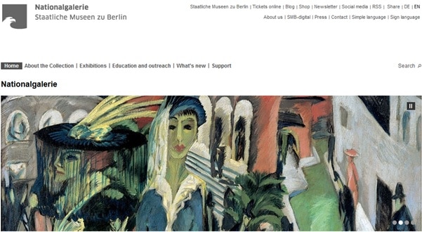 web de la galería nacional de Berlín