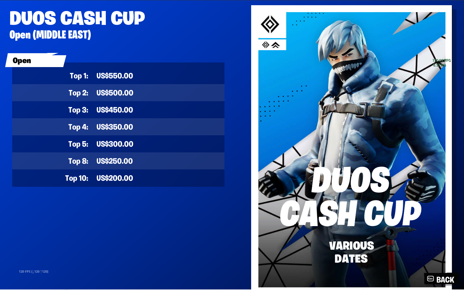 Fortnite Cash Cups example