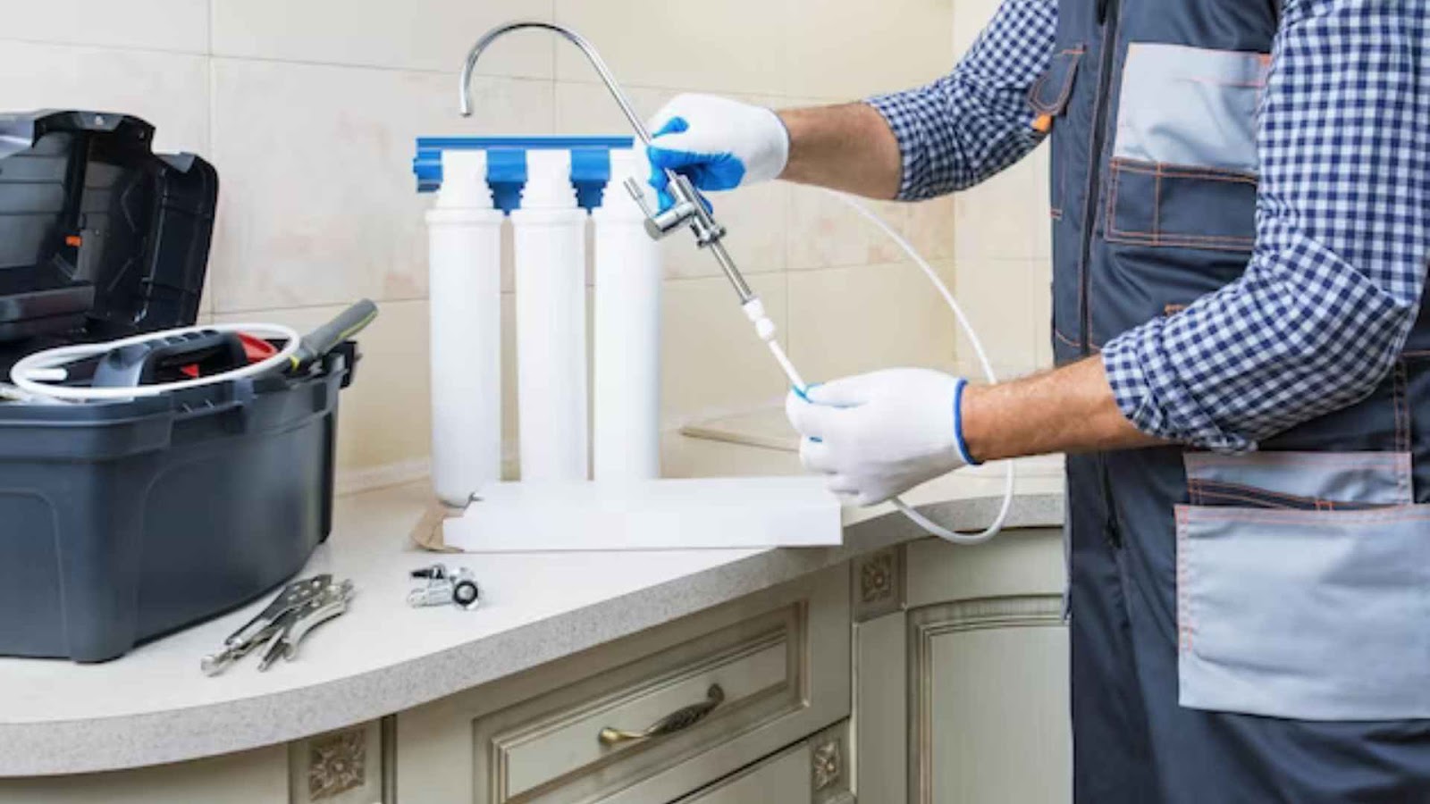 Installation of water softener system: 