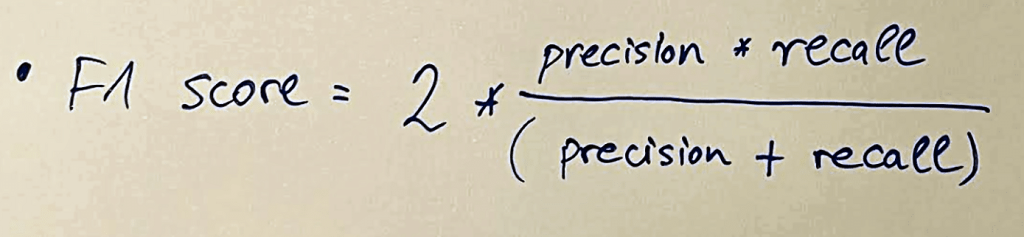 F1 score formula