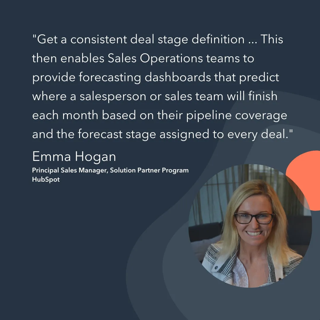 Quote from Emma Hogan on how to improve sales performance