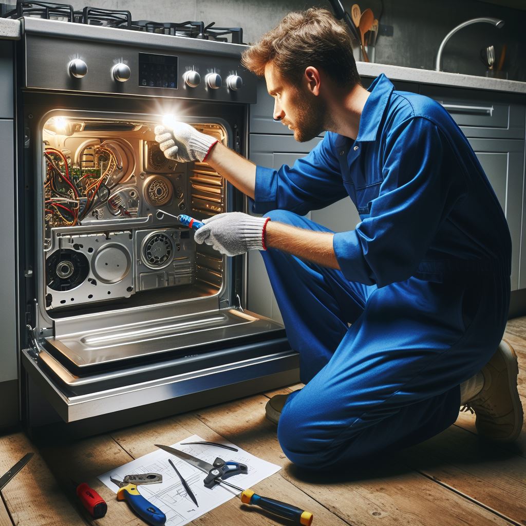 How to Improve Your Cooking Range at Home in Dubai, men repairing cooking range