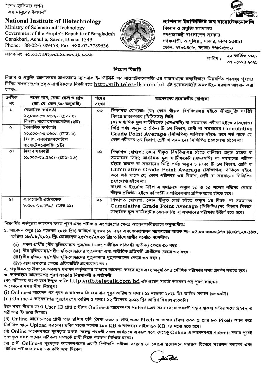 NIB Job Circular 