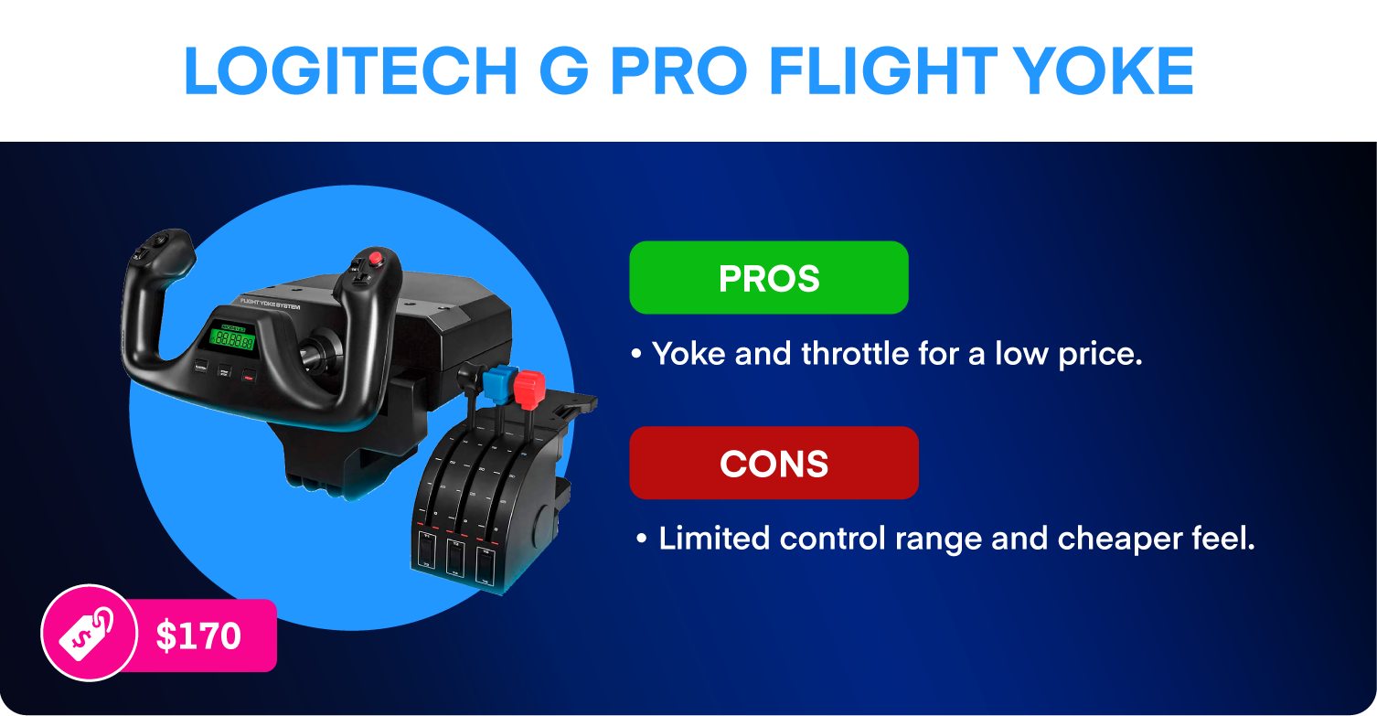 Logitech G Pro Flight Yoke pros, cons, and price.